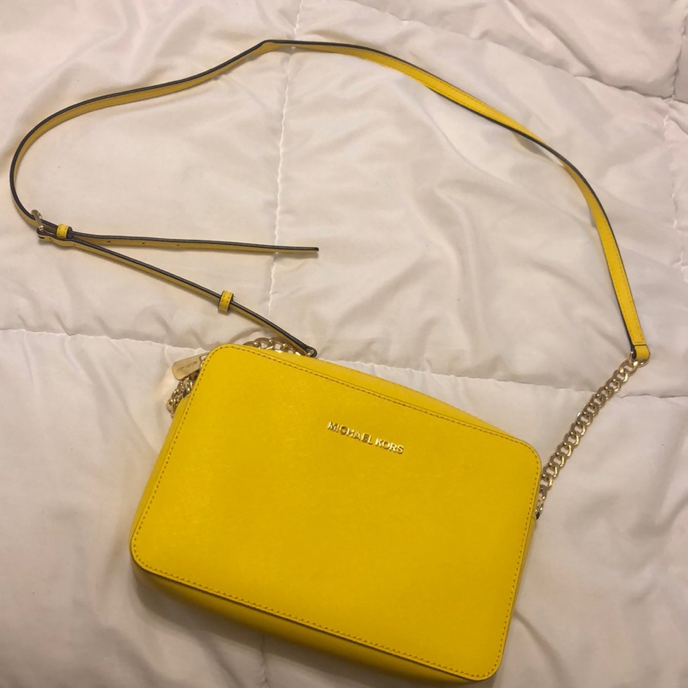 *SOLD* Michael Kors Yellow Leather Crossbody Purse